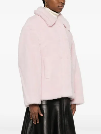 Max Mara Collared Coat In Pink