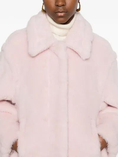 Max Mara Collared Coat In Pink