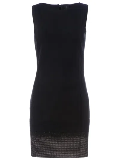 Twisty Parallel Universe Textured Hem Shift Dress In Black