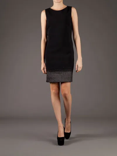 Twisty Parallel Universe Textured Hem Shift Dress In Black