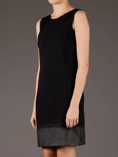 Twisty Parallel Universe Textured Hem Shift Dress In Black