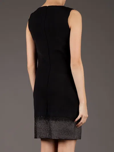 Twisty Parallel Universe Textured Hem Shift Dress In Black