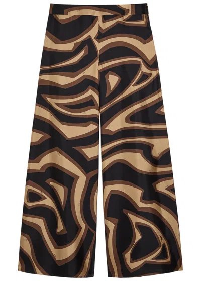 Pucci Labirinto Printed Silk-twill Trousers In Multi