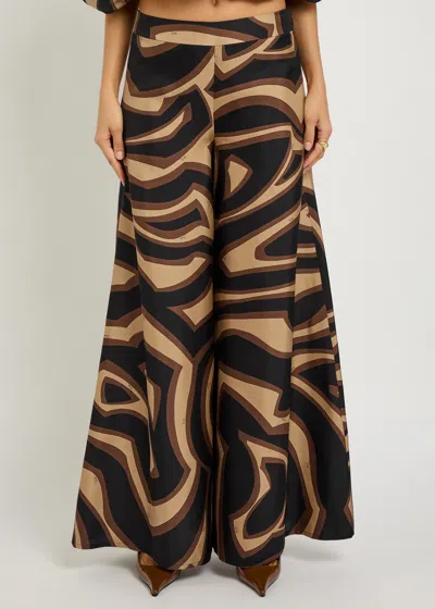 Pucci Labirinto Printed Silk-twill Trousers In Multi