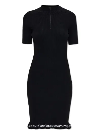 Alexander Wang T T By Alexander Wang Midi Dress With Logo In Black
