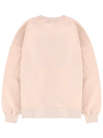 Rotate Birger Christensen Ribbed Cuff Long Sleeve Knitwear Crew Neck In Pink