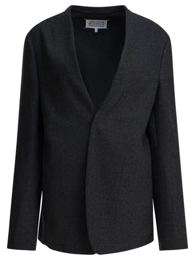 Maison Margiela Virgin Wool Blazer In Black