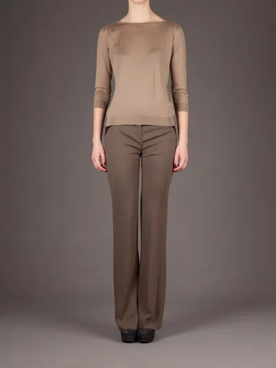 Giles Flared Trousers In Brown