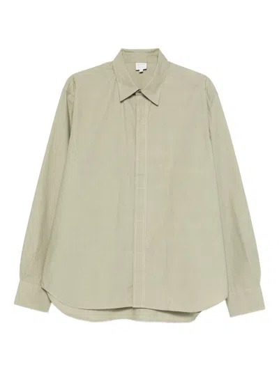 Paul Smith Topstitching Buttoned Shirt In Green