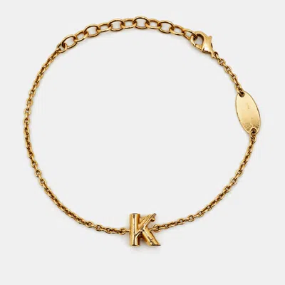 Pre-owned Louis Vuitton Lv & Me Letter K Gold Tone Bracelet
