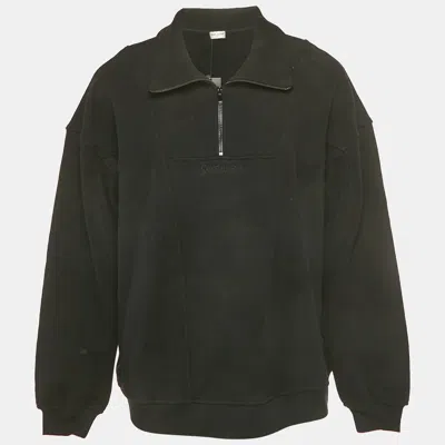 Pre-owned Saint Laurent Black Fleece Cotton Zip-up Jacket L