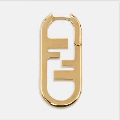 Pre-owned Fendi O'lock Gold Tone Earrings