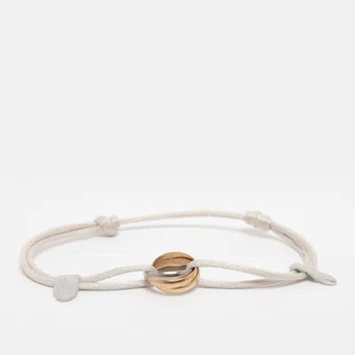 Pre-owned Cartier Trinity 18k Three Tone Gold Adjustable Cord Bracelet