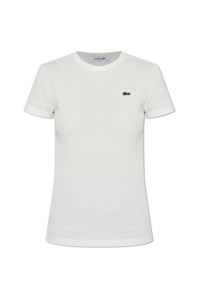 Lacoste Logo-patch Cotton T-shirt In White