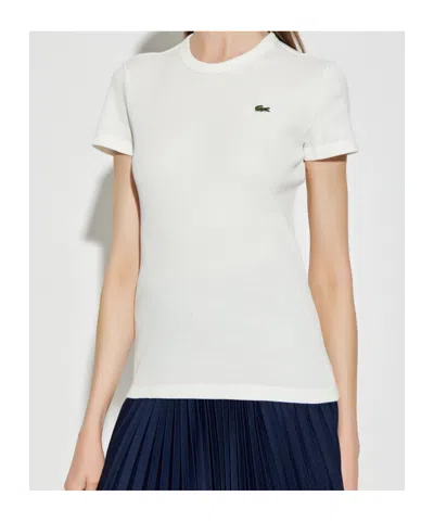 Lacoste Logo-patch Cotton T-shirt In White