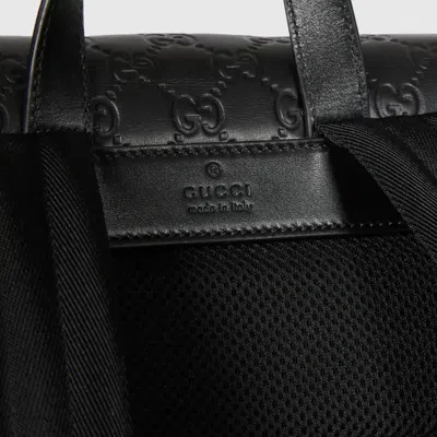 Gucci Gg Emblem Medium Backpack In Black
