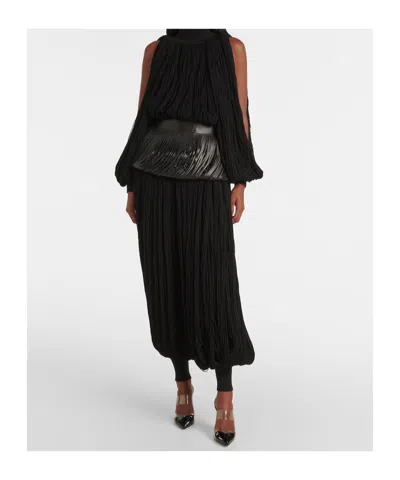 Alaïa Pleated Lantern Casual Pants In Black