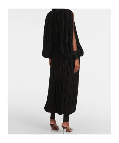 Alaïa Pleated Lantern Casual Pants In Black