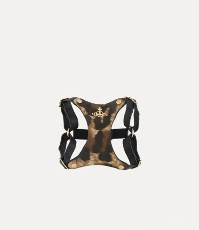 Vivienne Westwood Dog Harness Printed Pu Leopard-wild-beauty One Size Unisex In Multi