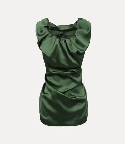Vivienne Westwood Ginnie Top Charmeuse Satin Green 38 Women In Green