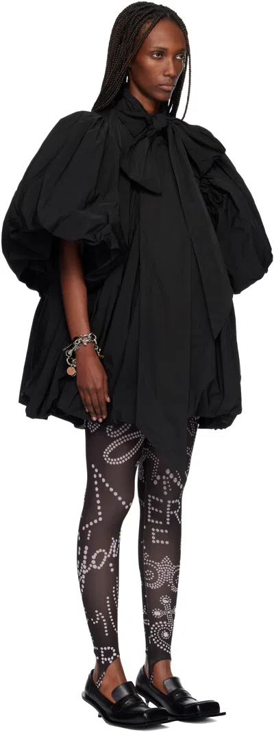 Vaquera Black Pouf Minidress In Black