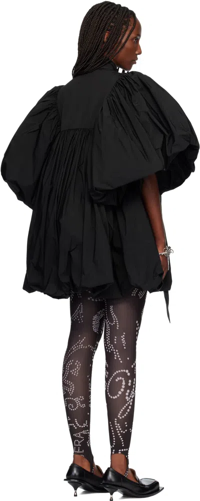 Vaquera Black Pouf Minidress In Black