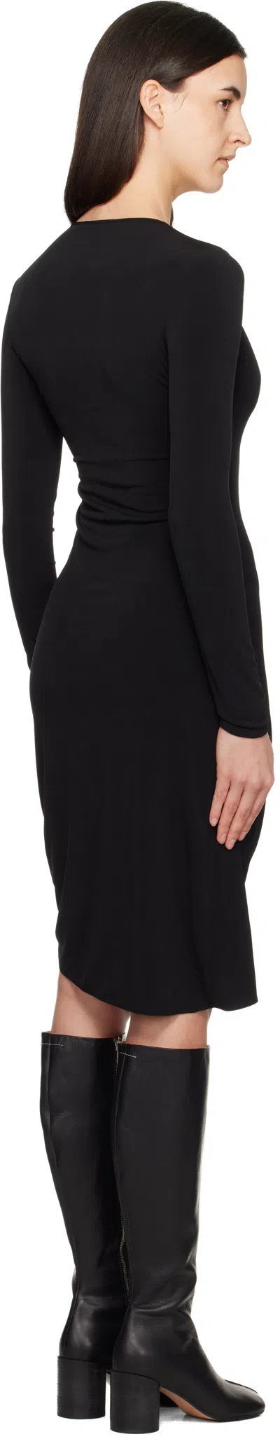 Coperni Suspended Long Sleeve Jersey Dress In Black