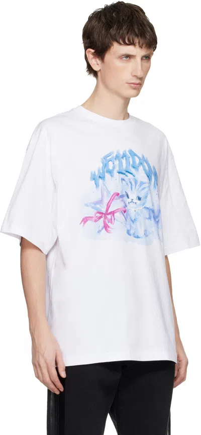 We11 Done Watercolor Monster T-shirt In White