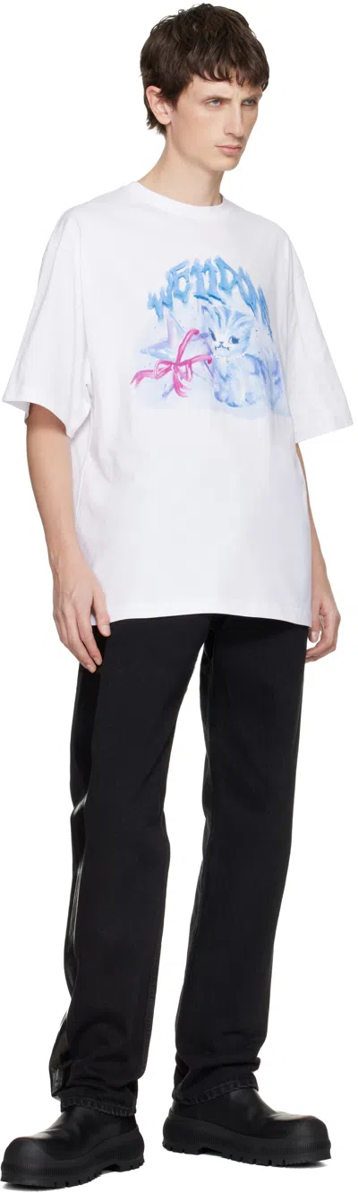 We11 Done Watercolor Monster T-shirt In White