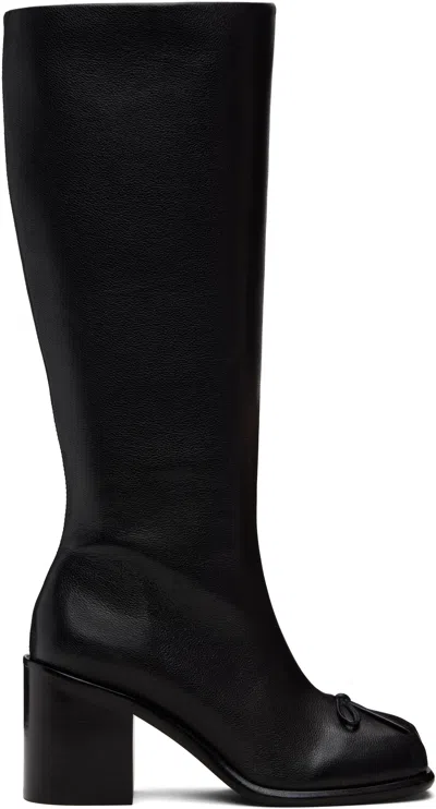 Sandy Liang Black Knee High Pointe Boots In Multi