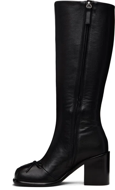 Sandy Liang Black Knee High Pointe Boots In Multi