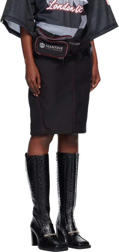 Martine Rose Bumbag Topstitching Skirt In Black