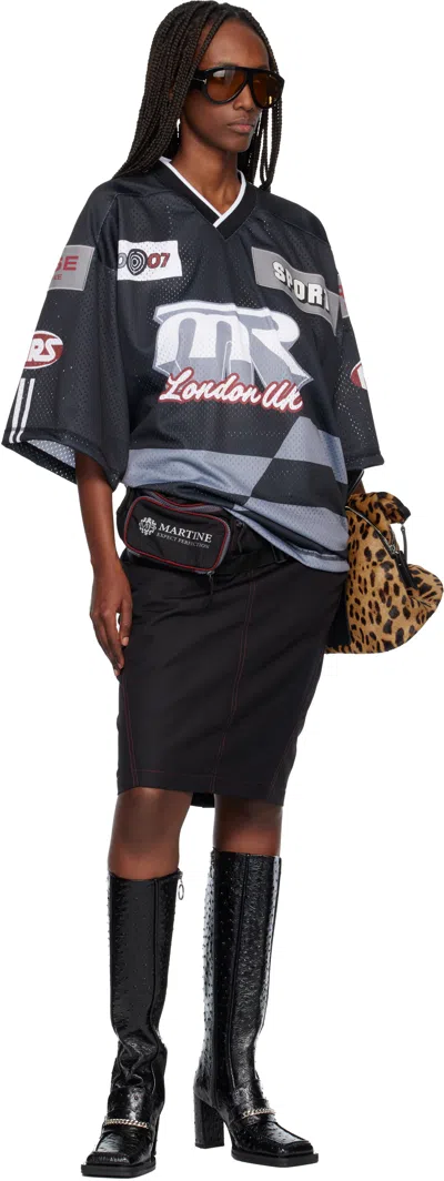 Martine Rose Bumbag Topstitching Skirt In Black