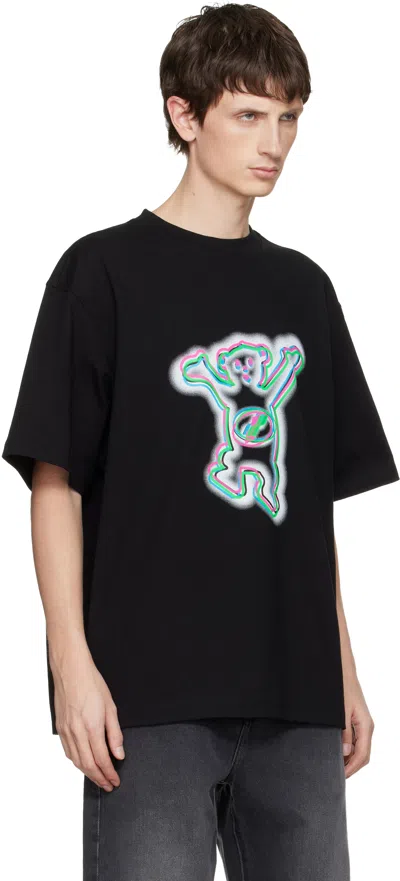 We11 Done Black Colorful Teddy Print T-shirt In Black
