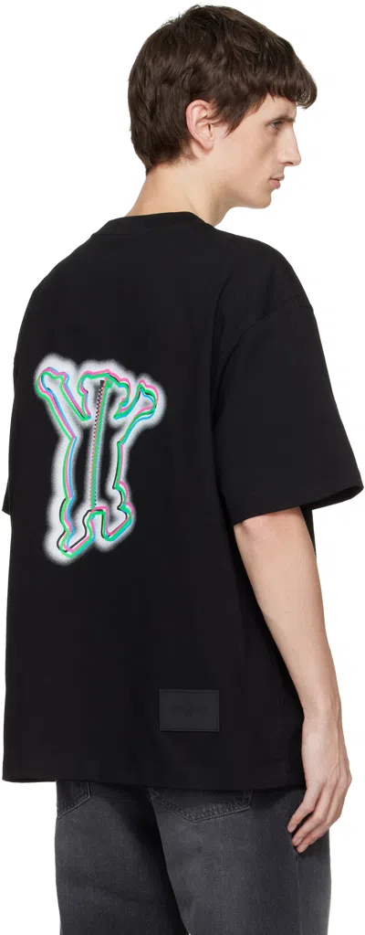 We11 Done Black Colorful Teddy Print T-shirt In Black