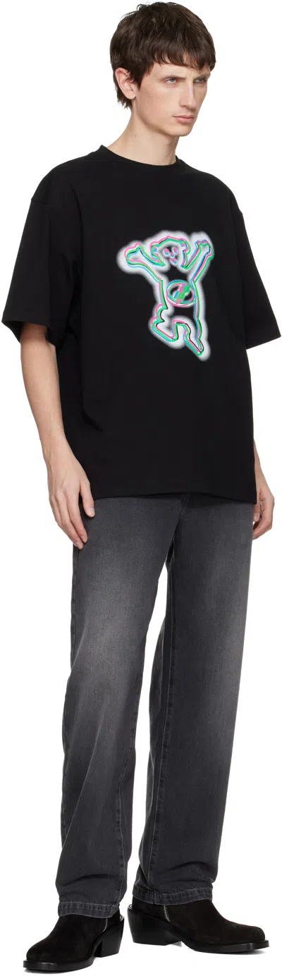 We11 Done Black Colorful Teddy Print T-shirt In Black