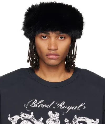 Vaquera Black Faux-fur Headband In Black