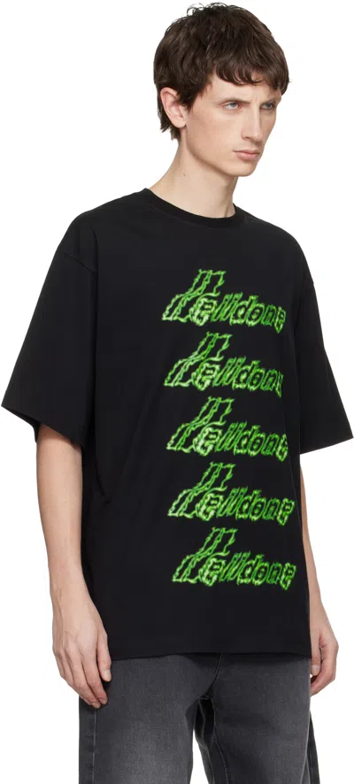 We11 Done Black Multi-logo T-shirt In Black