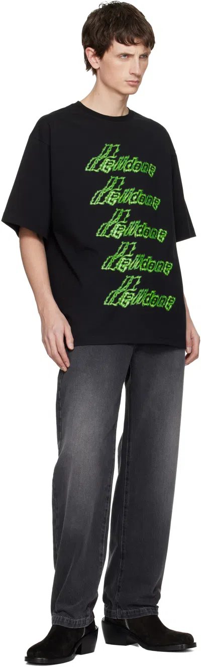 We11 Done Black Multi-logo T-shirt In Black