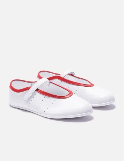 Adidas Originals White Stan Smith Lo Pro Ballerina Flats In Animal Print