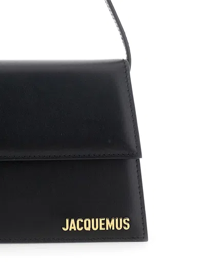 Jacquemus Le Bambino Long Black Shoulder Bag With Removable Shoulder Strap In Leather Woman In Black