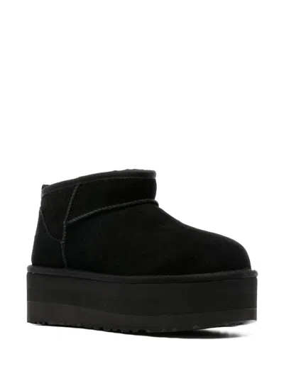 Ugg 'ultramini' Black Boots With Platform In Suede Woman In Black
