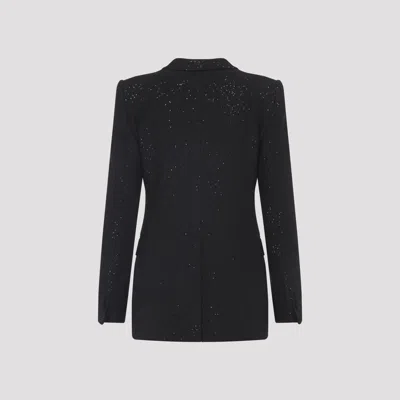 Tom Ford Single-breasted Wool Blend Crepe Jacket With Sequins In Black