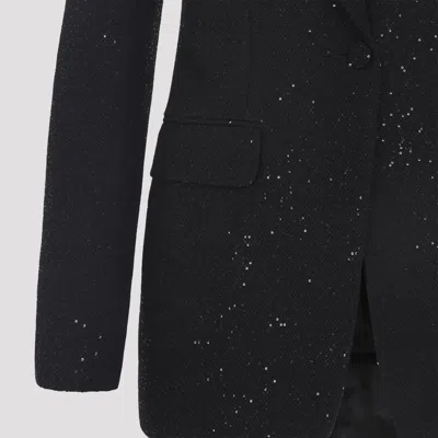 Tom Ford Single-breasted Wool Blend Crepe Jacket With Sequins In Black