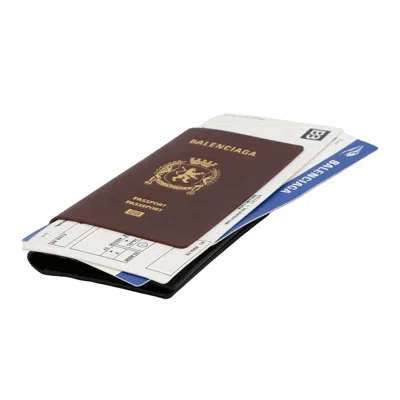 Pre-owned Balenciaga Black Bordeaux Leather Coin Purse/coin Case () In Multi