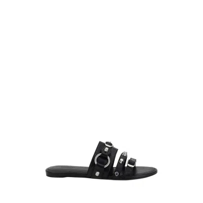 Balenciaga City Flat Sandals In Animal Print