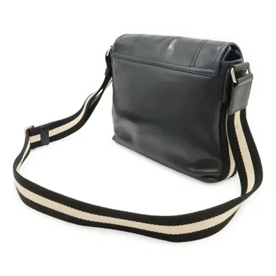 Pre-owned Bally Black White Leather Shoulder Bag () In Multi