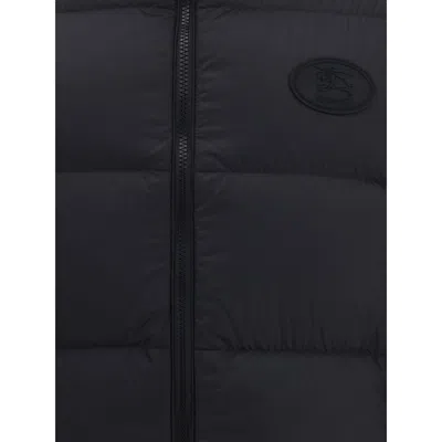 Burberry Beige Sleeveless Reversible Down Jacket With High Neck And All-over Check Motif In Tech Fabric Man In Neutral