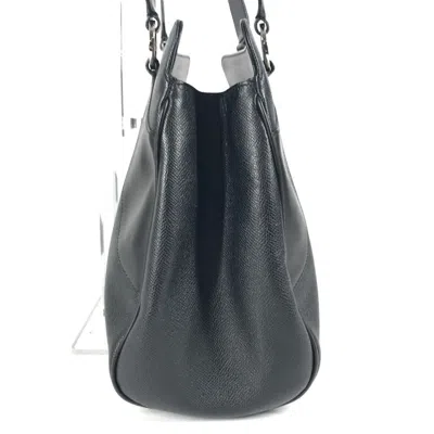 Pre-owned Bvlgari Black Blue Leather Shoulder Bag Tote Bag () In Multi
