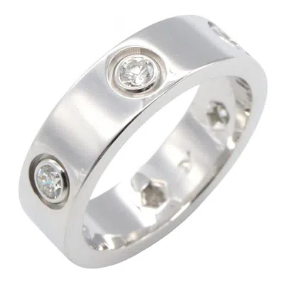 Pre-owned Cartier Silver Clear White Gold (18k) Band Ring ()